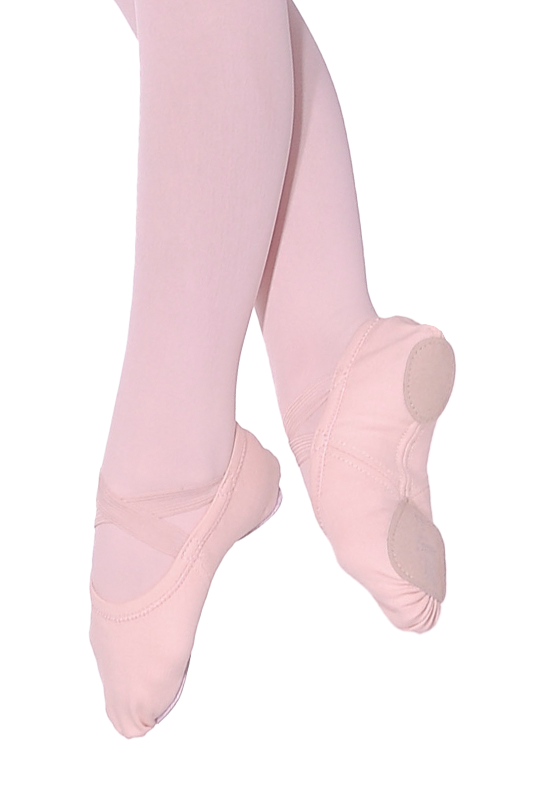 Split Sole Vegan Canvas Ballet Shoes Elasticated Binding Pink or Black